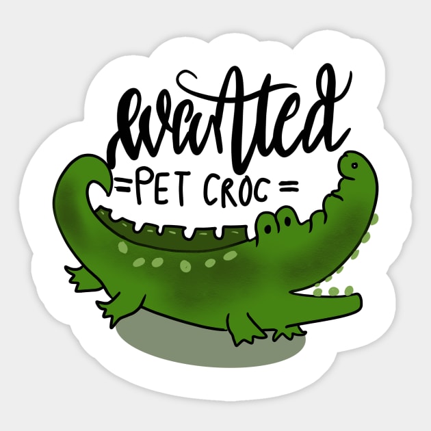 Wanted Pet Crocodile Funny Alligator Sticker by PhantomDesign